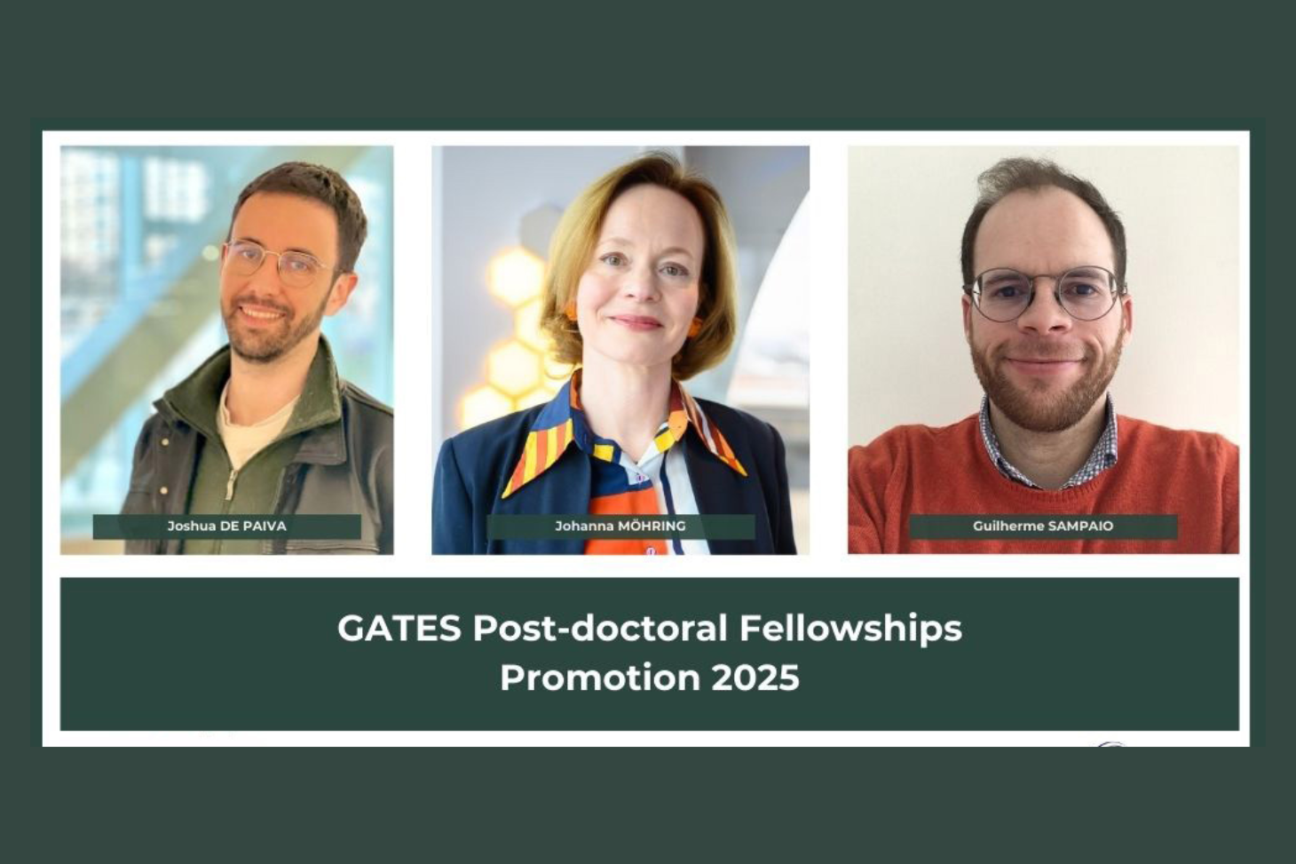 3 post-doctorants lauréats du programme 