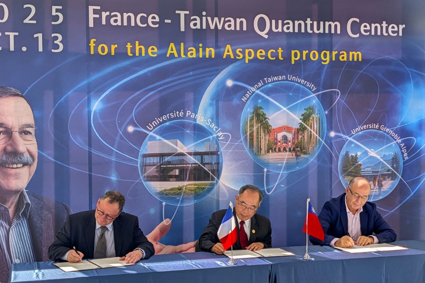  Jean-François Roch, représentant du Président de l'Université Paris-Saclay, Wen-Chang Chen, Président de la National Taiwan University, Yassine Lakhnech, Président de l’Université Grenoble Alpes