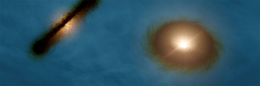 Disque protoplanétaire © NASA/JPL/Caltech/IPAC/R. Hurt Disque protoplanétaire © NASA/JPL/Caltech/IPAC/R. Hurt