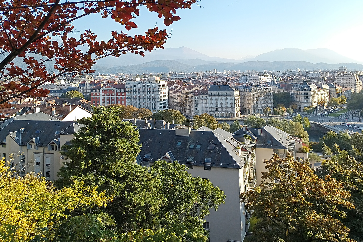 View of Grenoble from La Bastille